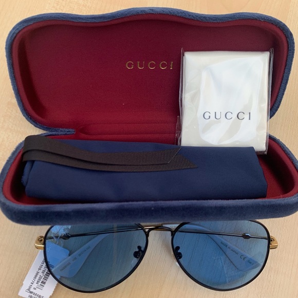 SOLD ✨Gucci Aviator Sunglasses for Women pilot blue lenses NEW & AUTHENTIC